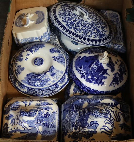14 blue and white covers(-)